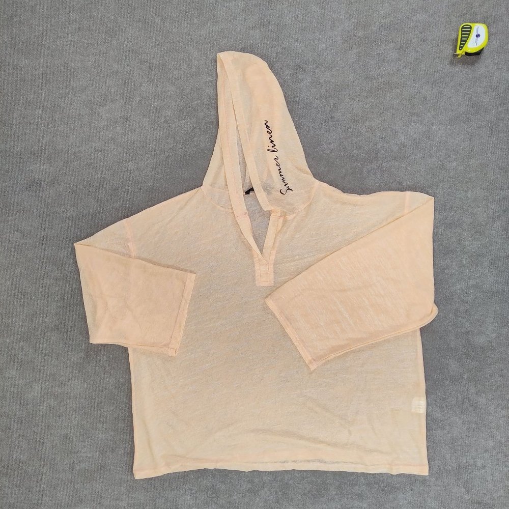 Shein Summer Linen lightweight summer hoodie peach